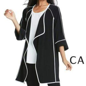 NWT-Cartise 910503 - Stretch Knit 3/4 Sleeve Open Front Waterfall Long Jacket w